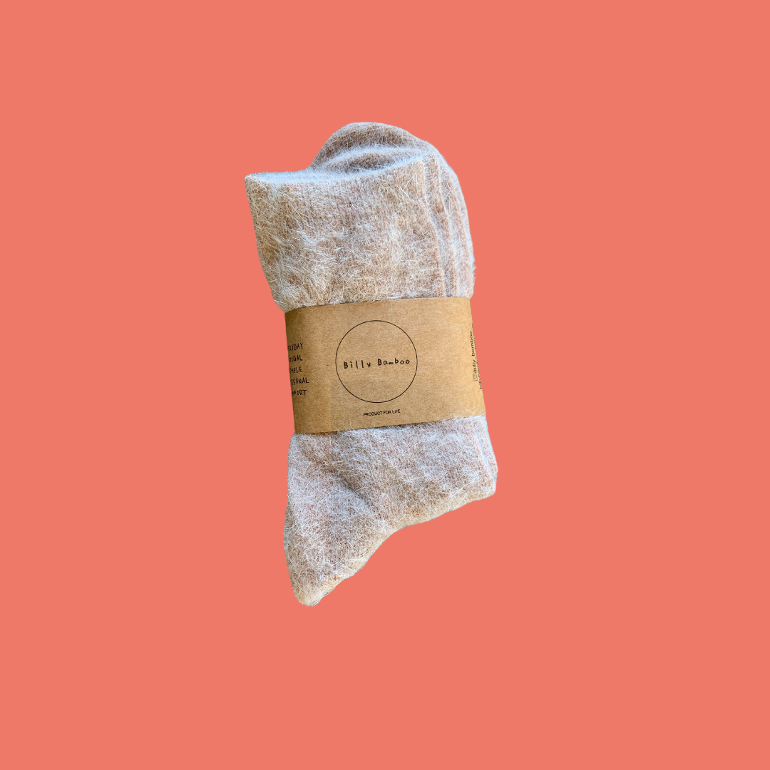 Fluffy Angora Socks - Neutrals