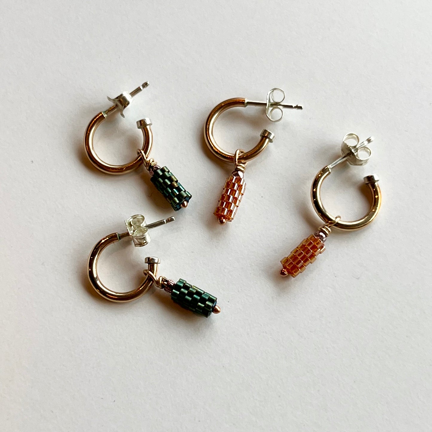 Small Hoop + Woven Drop Earring