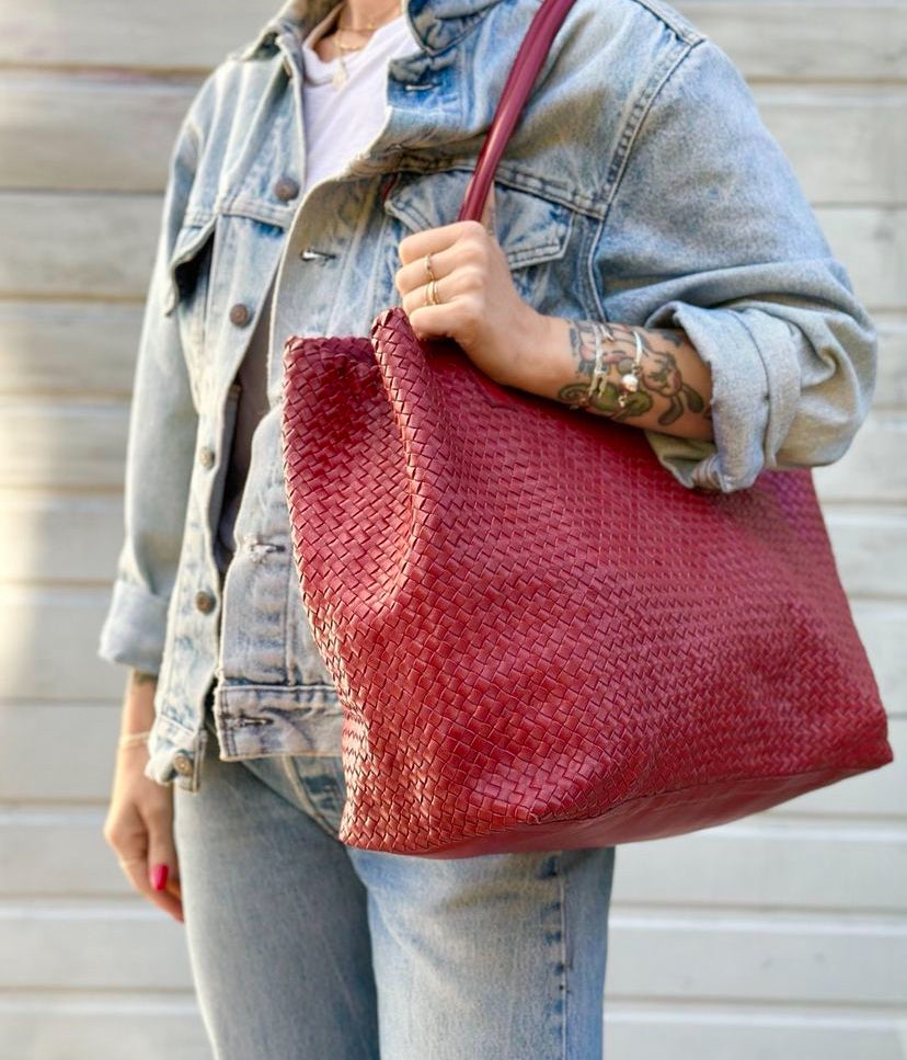 Anna Joyce Woven Leather Handbags