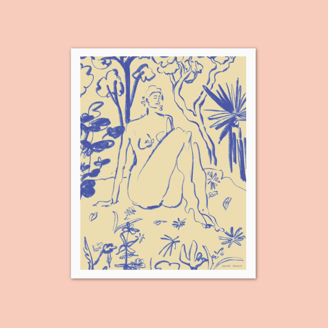 Blue Lady Print