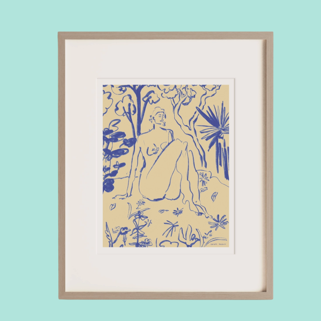 Blue Lady Print
