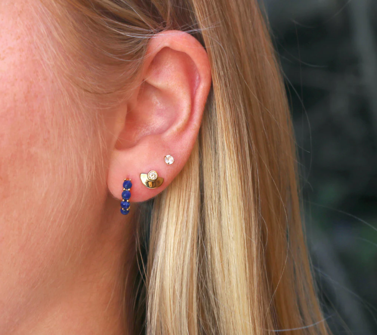 Half Moon Stud Earrings