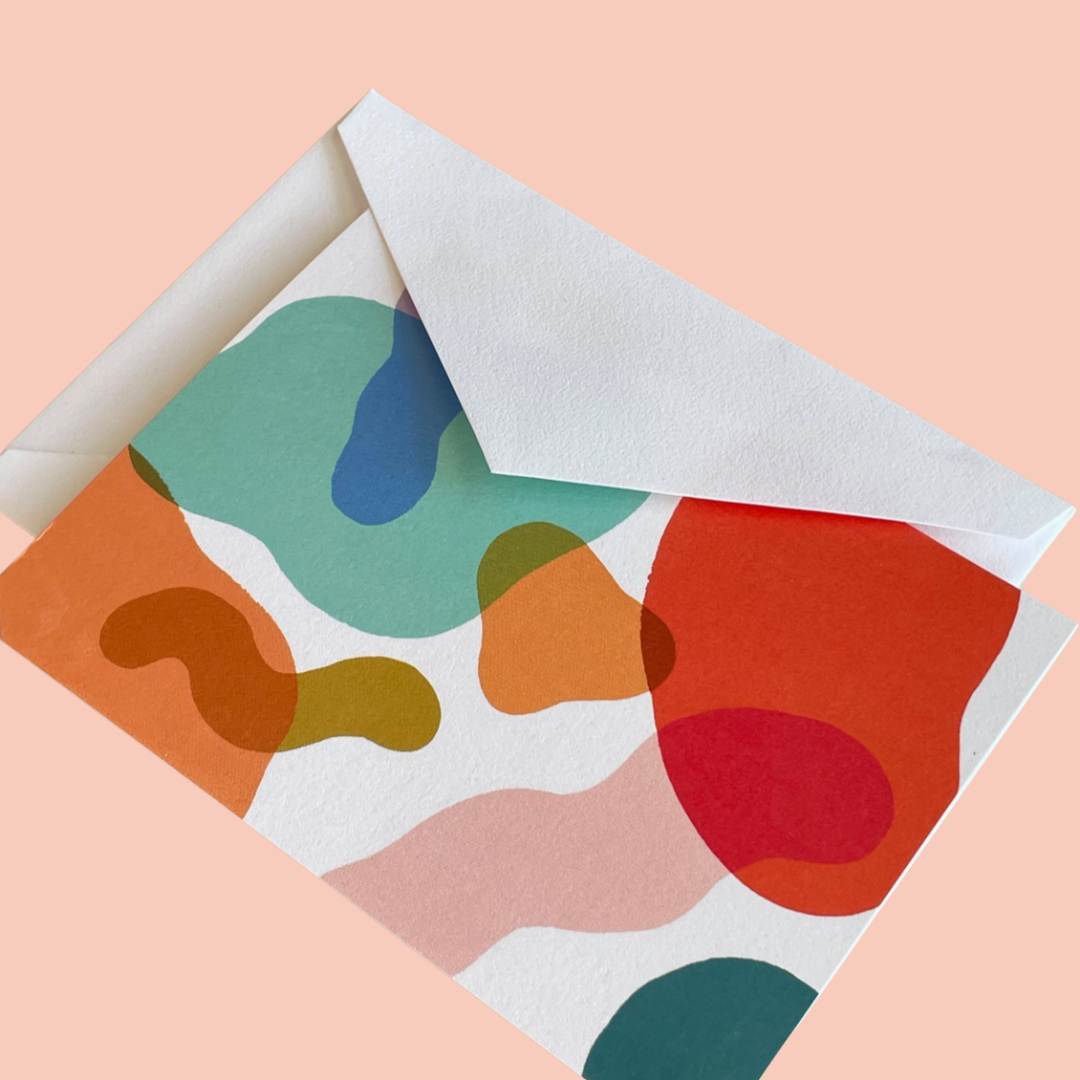 Colorful Blobs Notecards