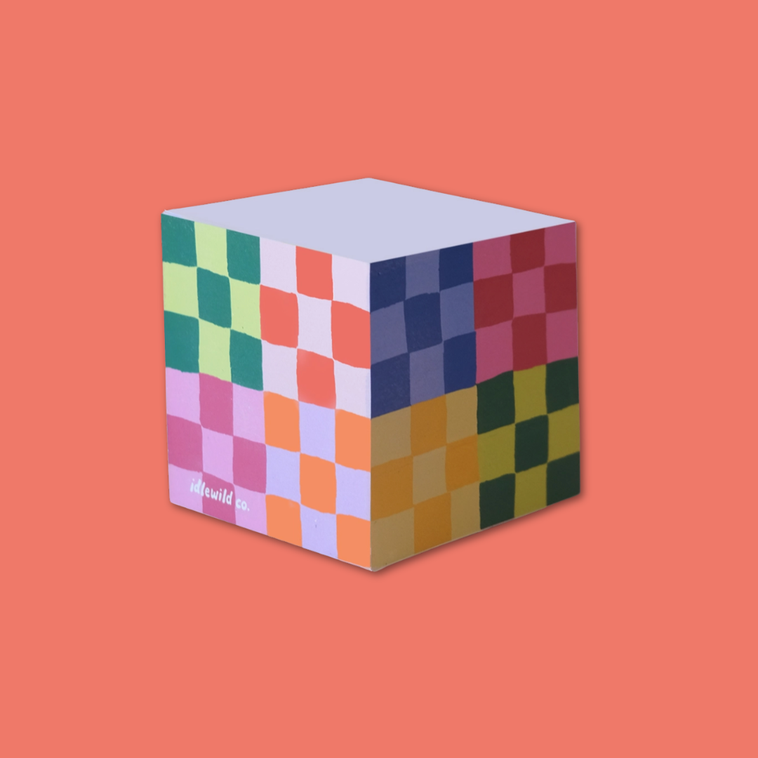 Rainbow Check Sticky Cube