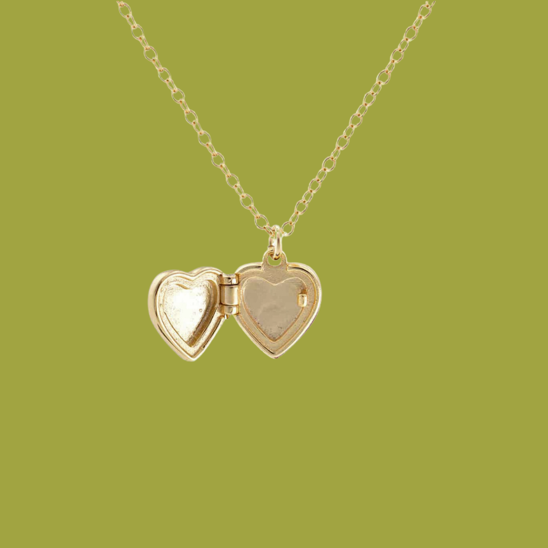 Enamel Heart Locket Necklace