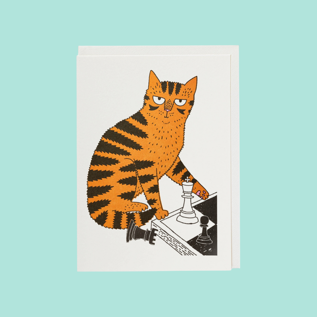 Chess Cat Greeting Card