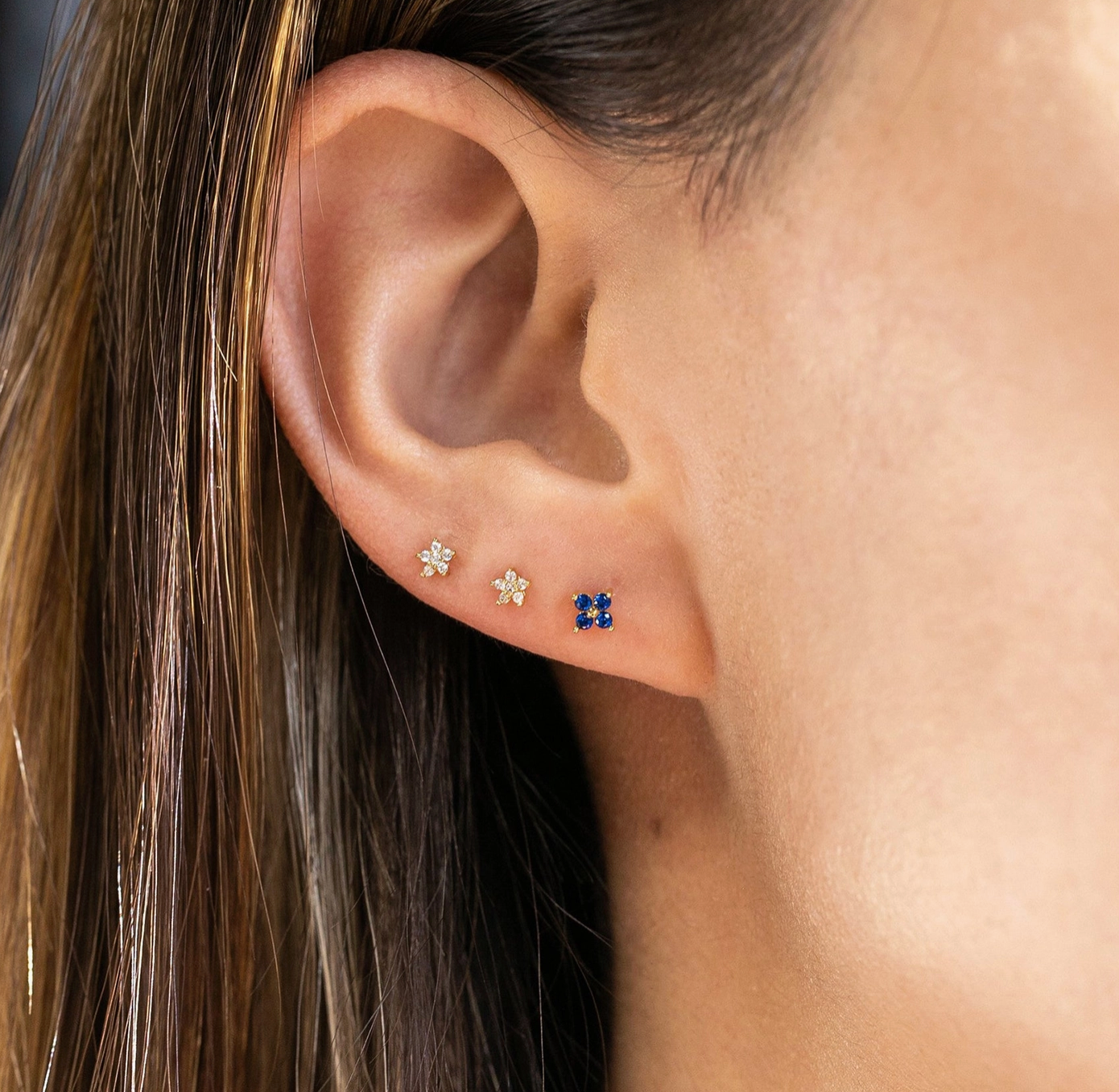 Teeny Tiny Blue Cluster Studs