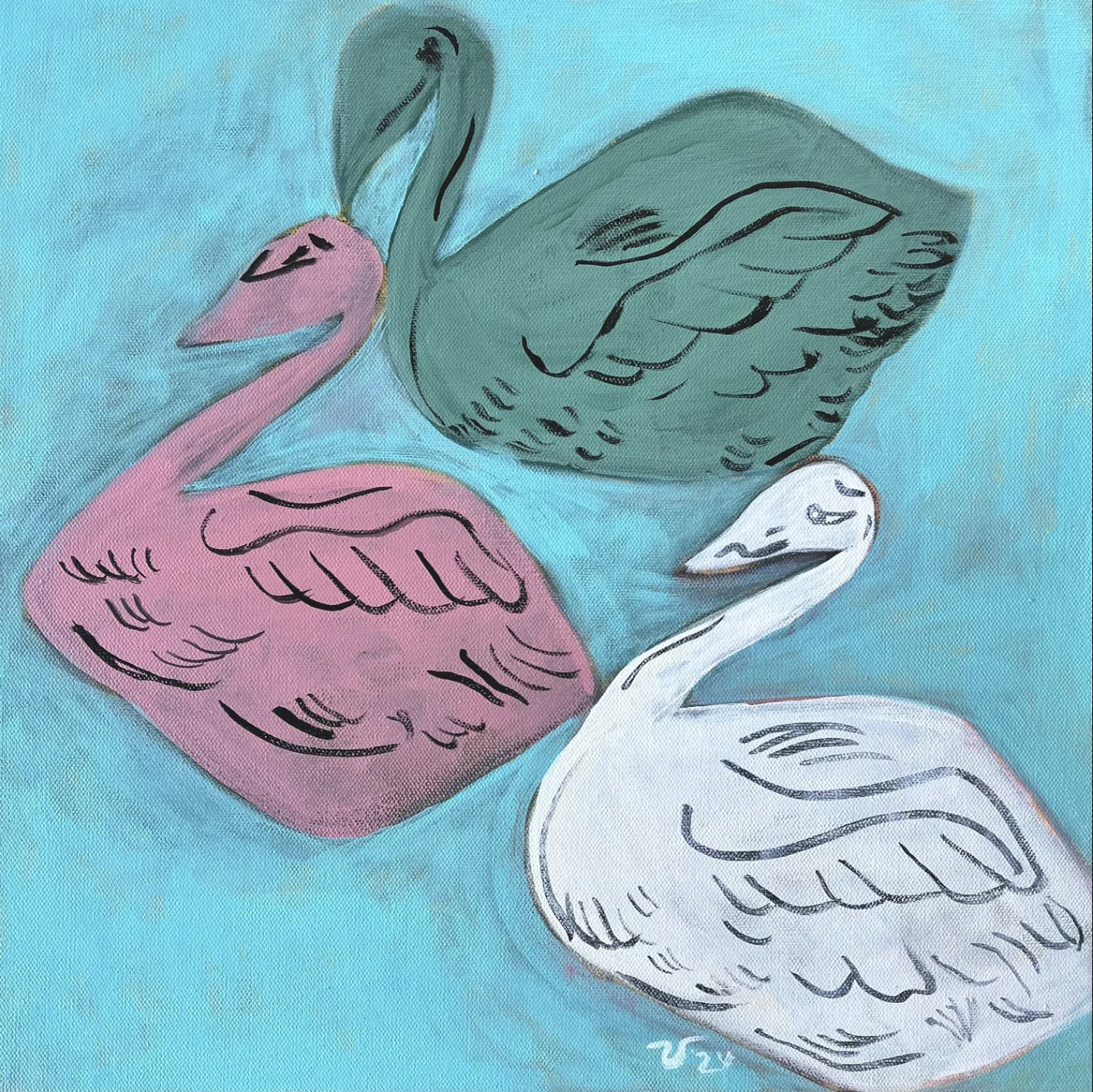 3 Swans Painting