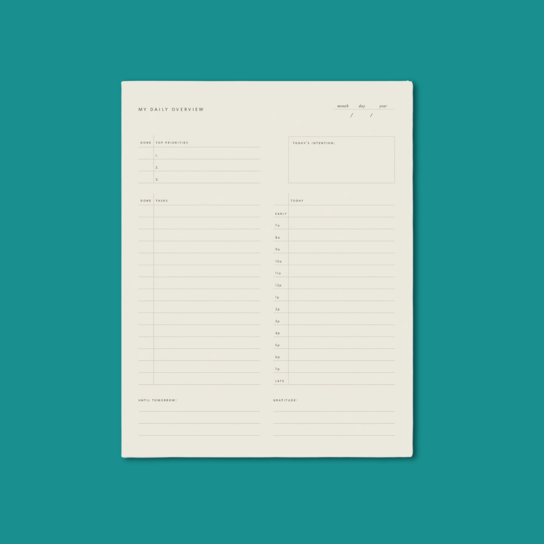 Daily Overview Notepad – Happy Anyway