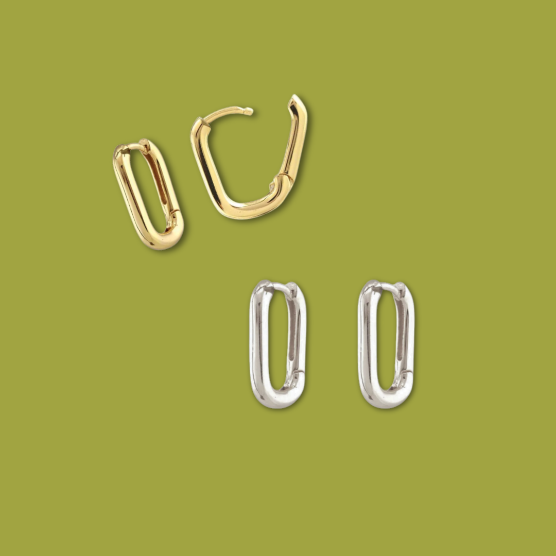 Oval Huggie Hoops