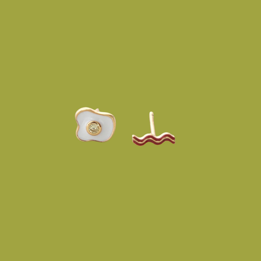 Bacon and Egg Stud Earrings