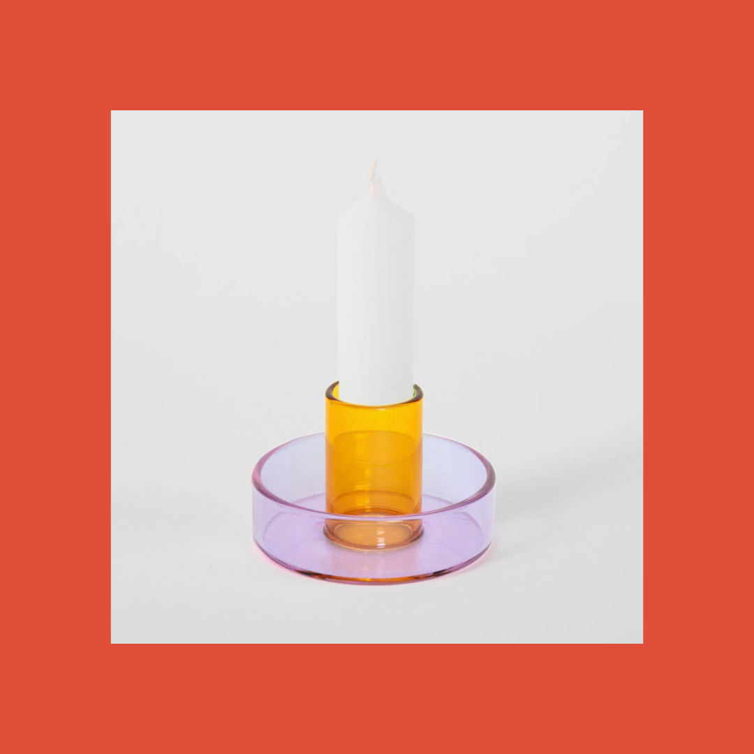 Duo Tone Glass Candlestick
