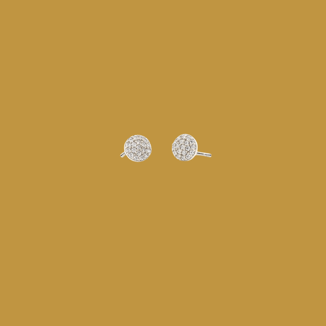 Round Crystal Stud Earrings