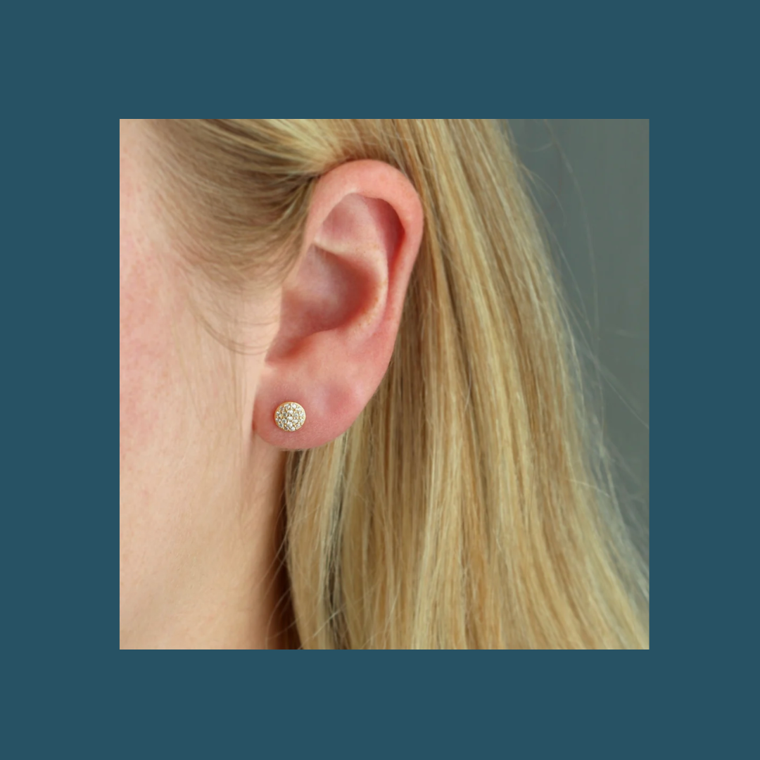 Round Crystal Stud Earrings