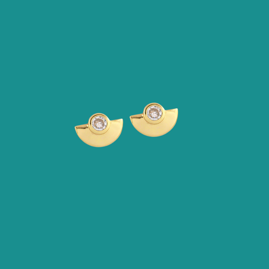 Half Moon Stud Earrings