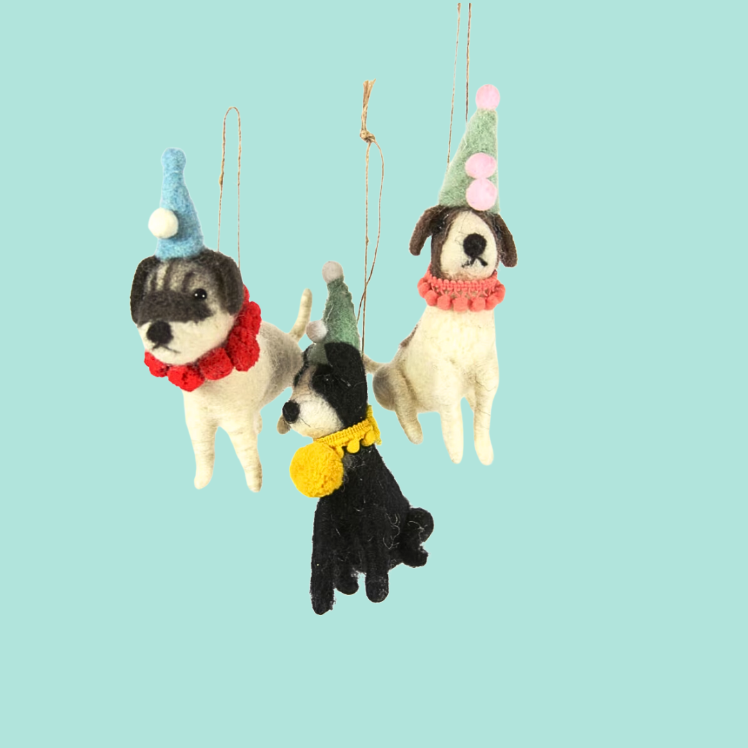 Felt Party Dog Ornament